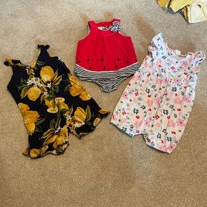 Three 12 Month baby girl outfits